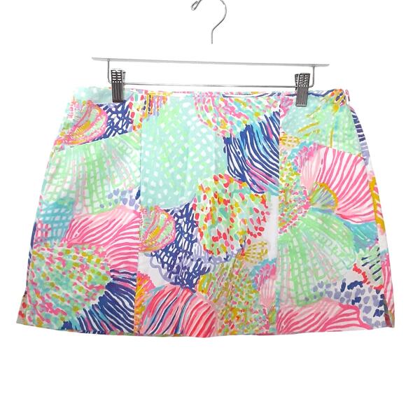Lilly Pulitzer January Skort Roar of the Seas Coral Ocean Womens 8 Pickleball - Picture 2 of 15